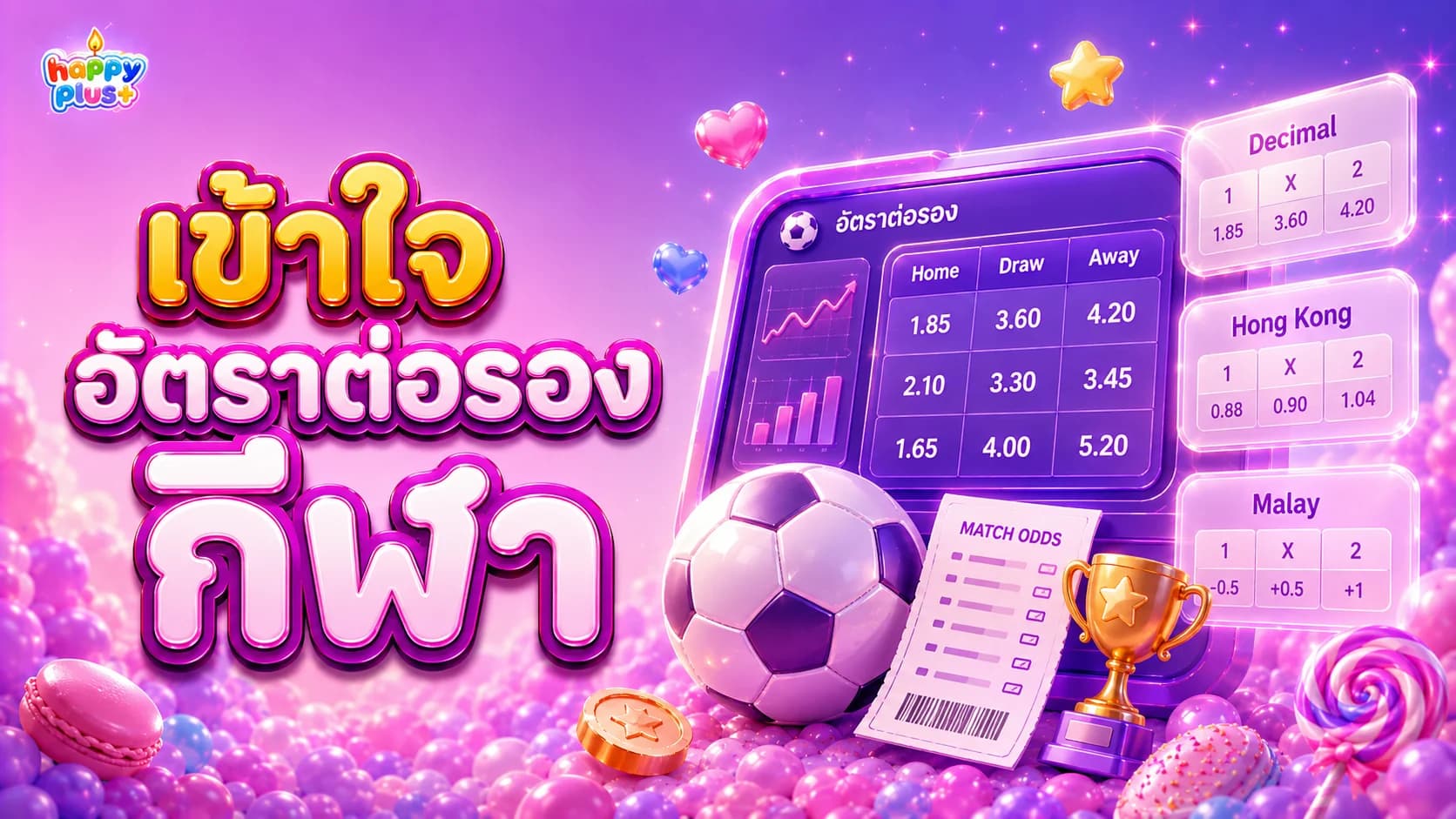 อัตราต่อรองกีฬาคืออะไร? Decimal, Hong Kong และ Malay ต่างกันอย่างไร