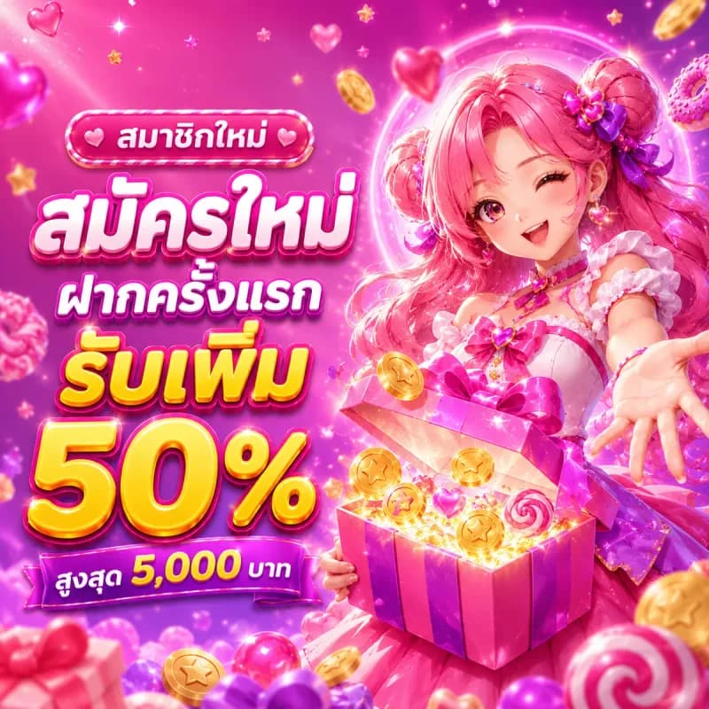 สมัครใหม่ ฝากครั้งแรก รับเพิ่ม 50%