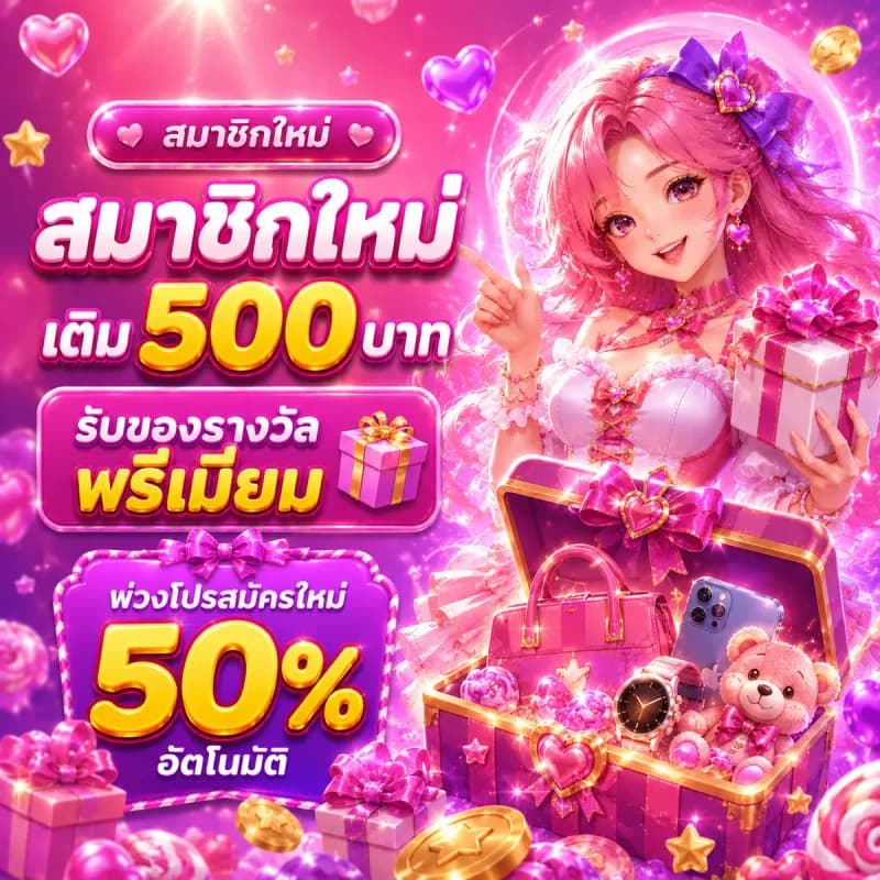 สมาชิกใหม่ เติม 500 บาท รับของรางวัลพรีเมียม